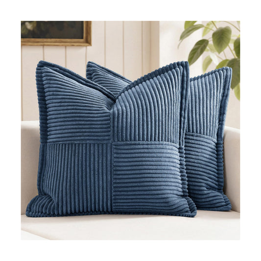 Decorative Throw Pillow Covers / 18 x 18 / Blue / Set of 2