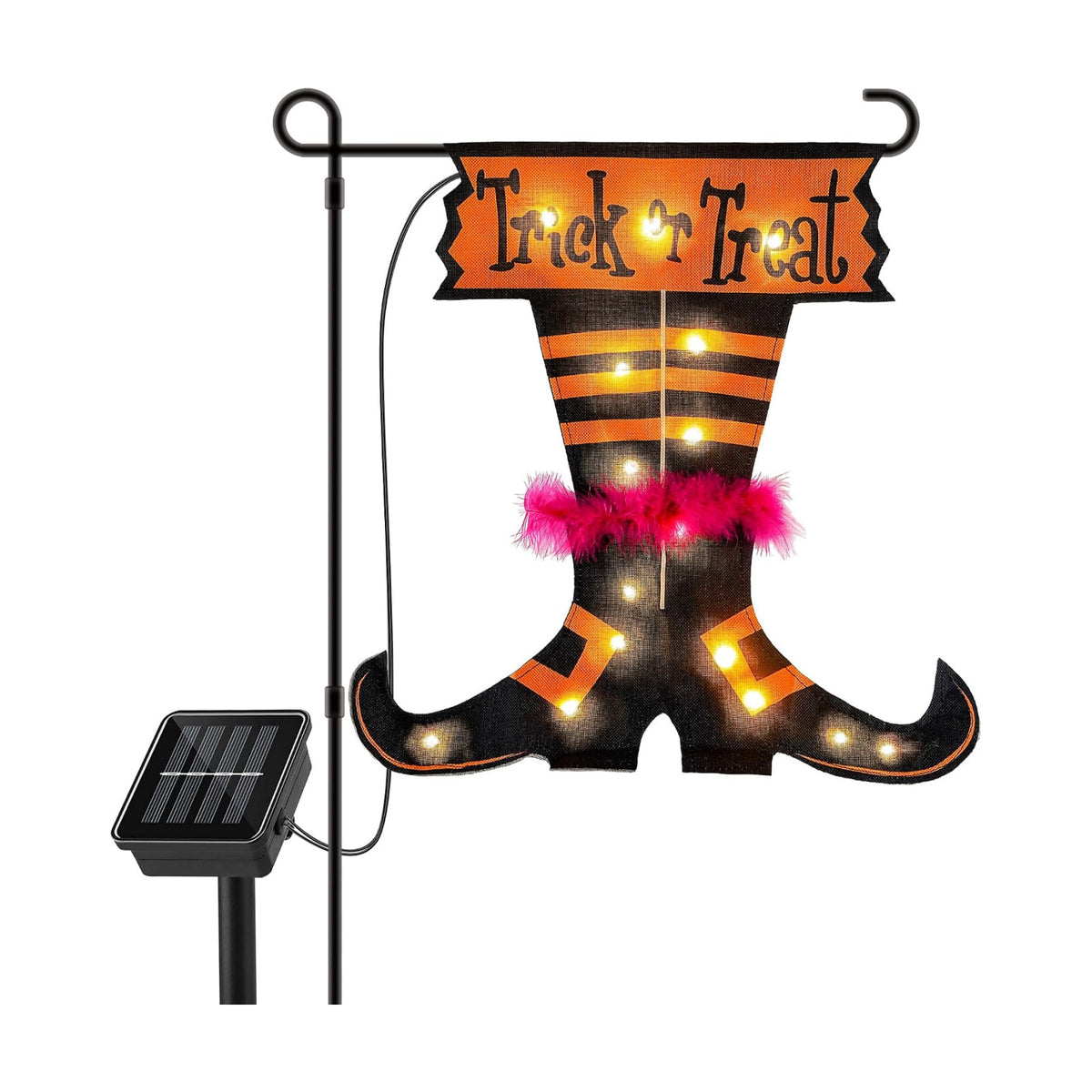 Lighted Halloween Garden Flag,12x18 Inch Solar Powered Yard Flag