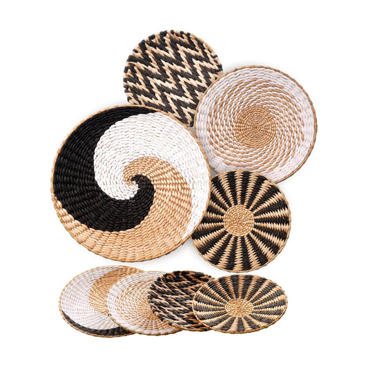 Hanging Woven Wall Basket Boho Decor Set / Large-type Classic