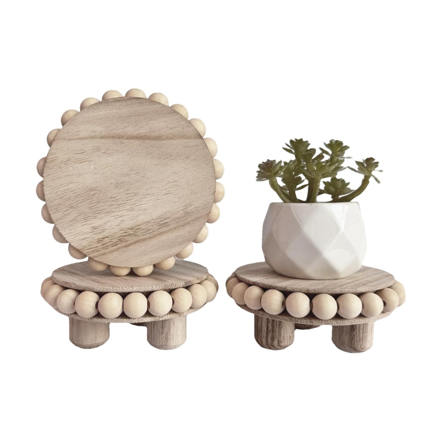 Small Wood Risers for Display / Mini Light Brown / 4 Inch / Set of 3