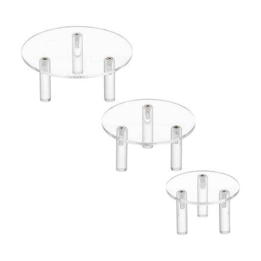 Acrylic Round Display Riser 4.7/3.9/ 3-Legs Minifigure / Style - 5 / Clear / 3.1 Inch / Set of 3