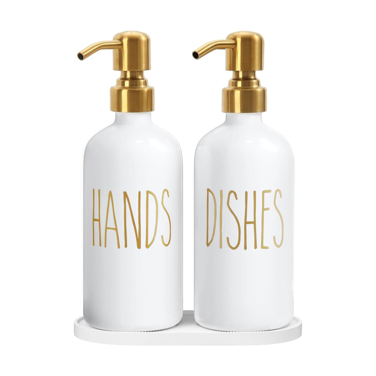 MOMEEMO Kitchen Soap Dispenser Set, White | Contains Dish and Hand Soap Dispenser, Suitable for Kitchen Counter Decor
