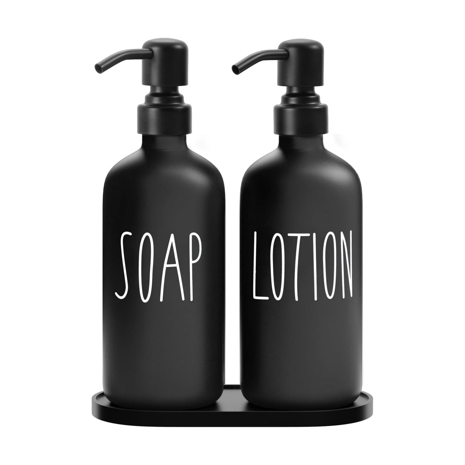 MOMEEMO Black Soap Dispenser Bathroom, Contains Lotion and Hand Soap Dispenser, Suitable for Bathroom Accessories