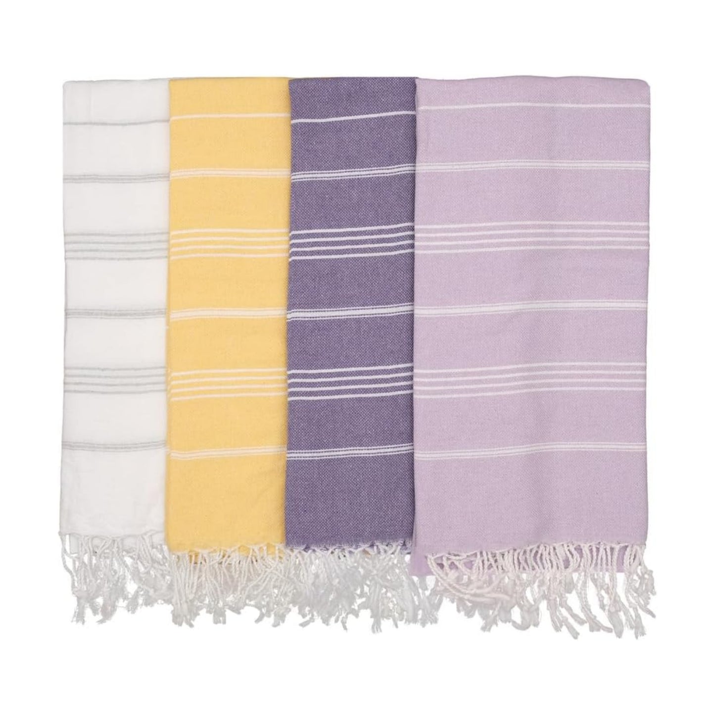 Oversized Turkish Beach Towel 38’’x71’’ - Set of 4 | 100% Turkish Cotton Lightweight Sand Free Quick Dry Pool Towels