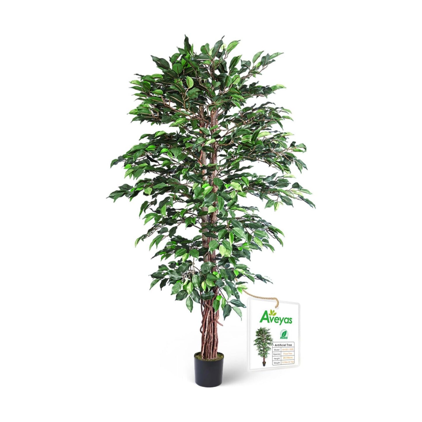Feet Faux Plant Fake Silk Trees / Ficus Tree / 6ft / 6 Inch