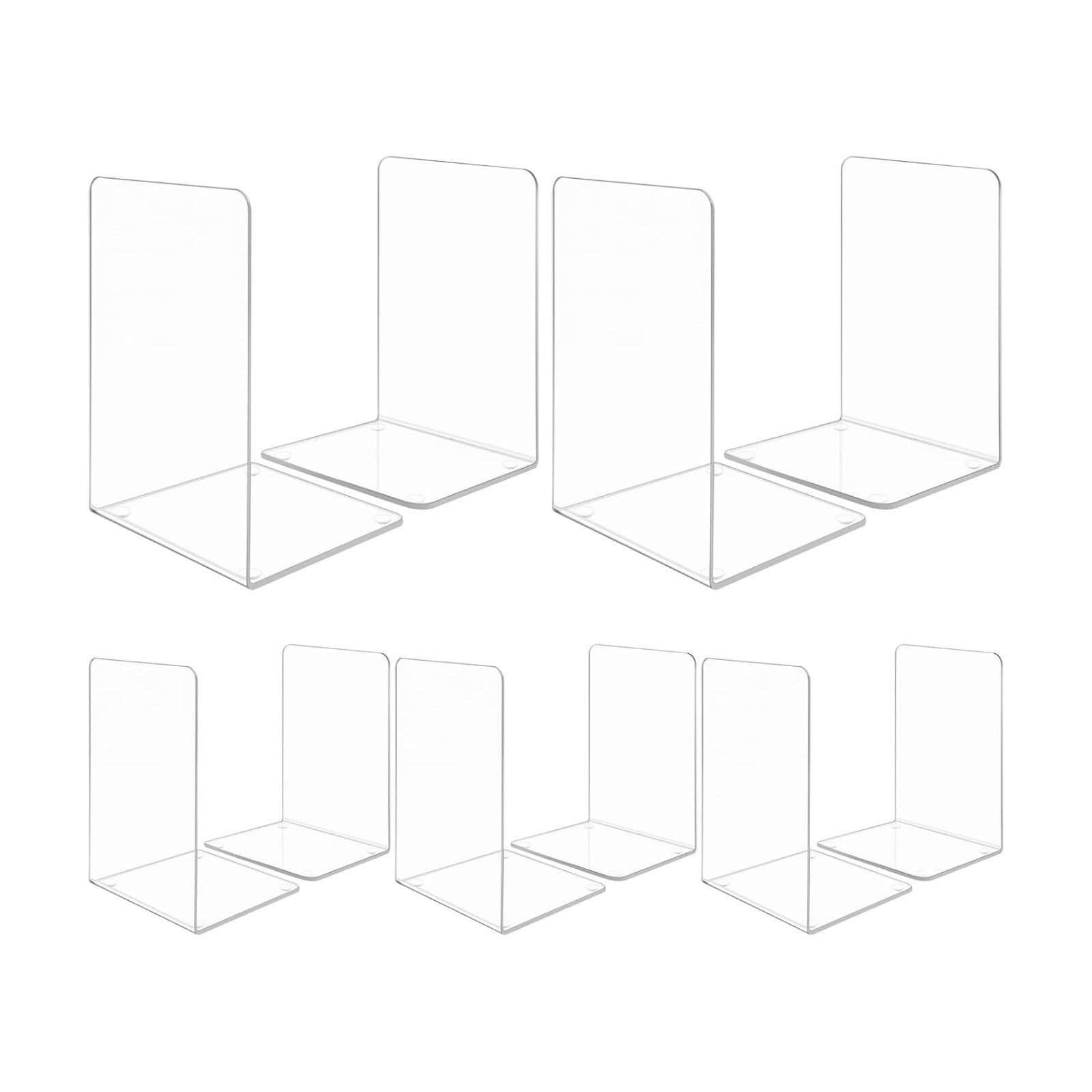 Acrylic Bookends / Book Ends / Clear / Set of 10