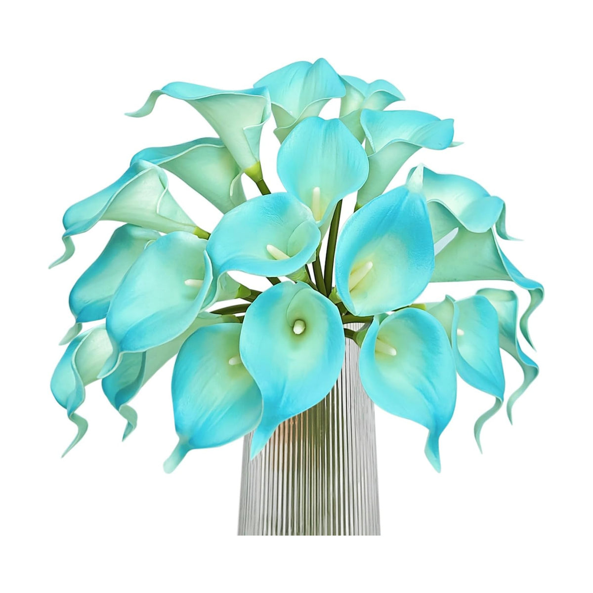 Letjolt Artificial Calla Lily Peacock Blue Flowers 20 Pieces