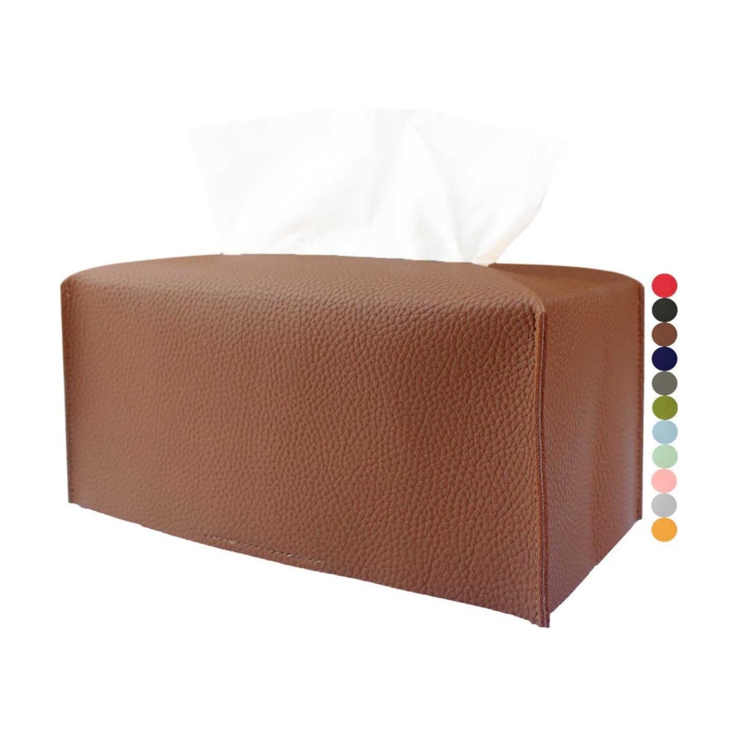 Normal Size Leather Rectangular Tissue Box Cover Faux Leather Tissue Box / Medium/ / Dark Brown