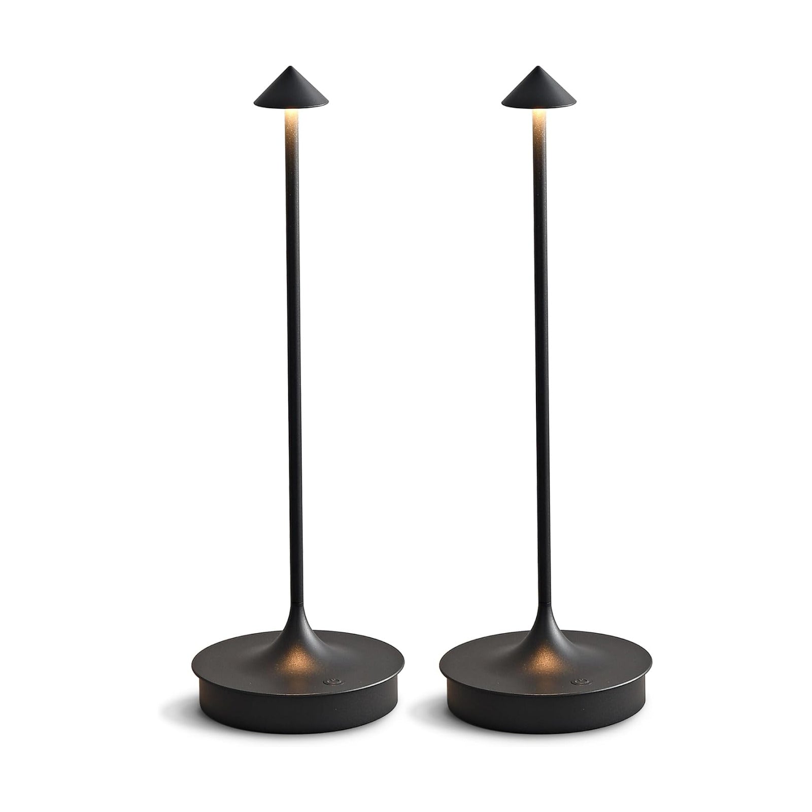 Cordless Table Lamps Rechargeable, Black 2PC | LED Desk Lamp 4000mAh Battery Operated Outdoor Waterproof Portable Touch