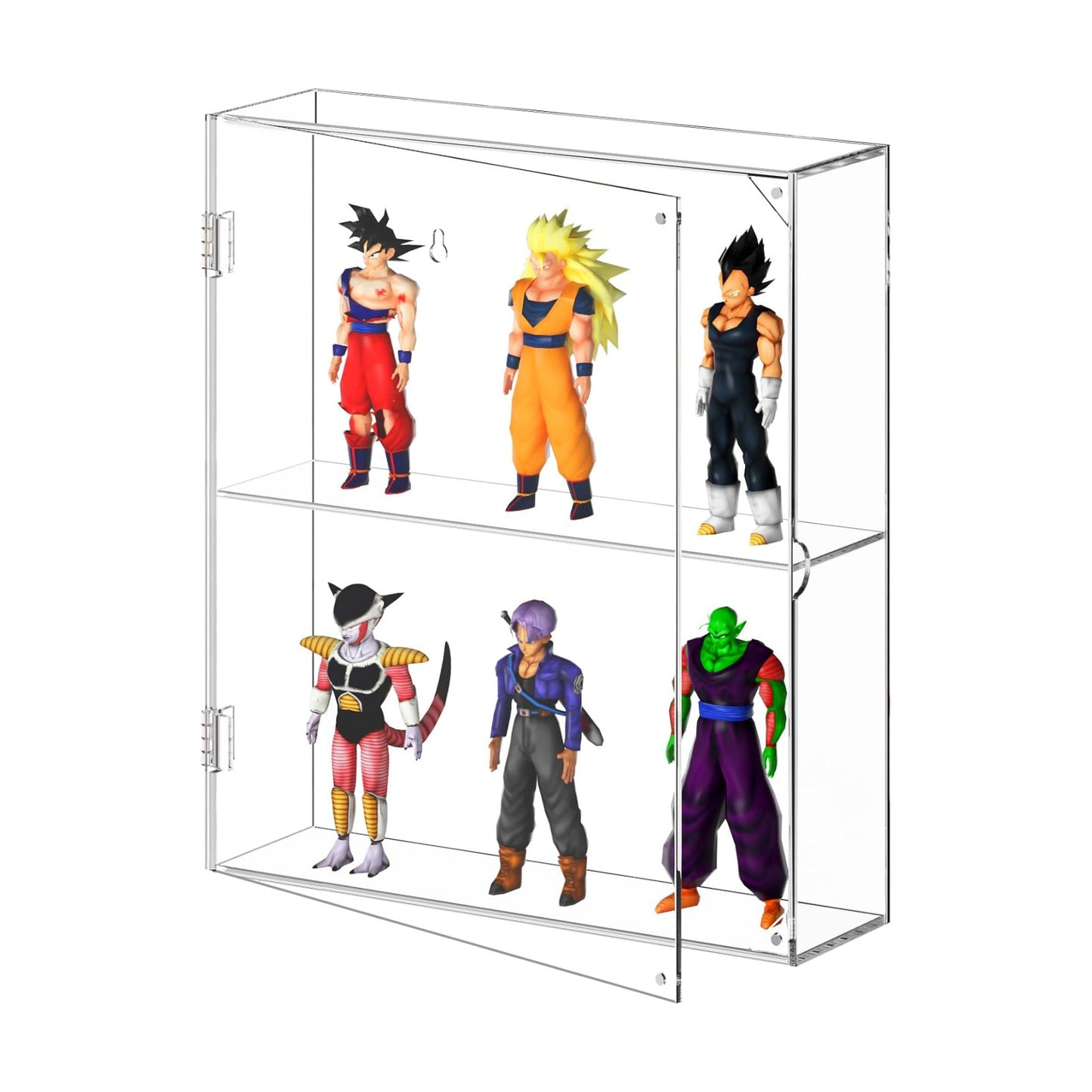 AITEE 2 Tiers Acrylic Display Case for Mini Funko Pop on Wall or Desktop | 11.8"Lx3.4"Wx13.3"H, dustproof, 2 tiers