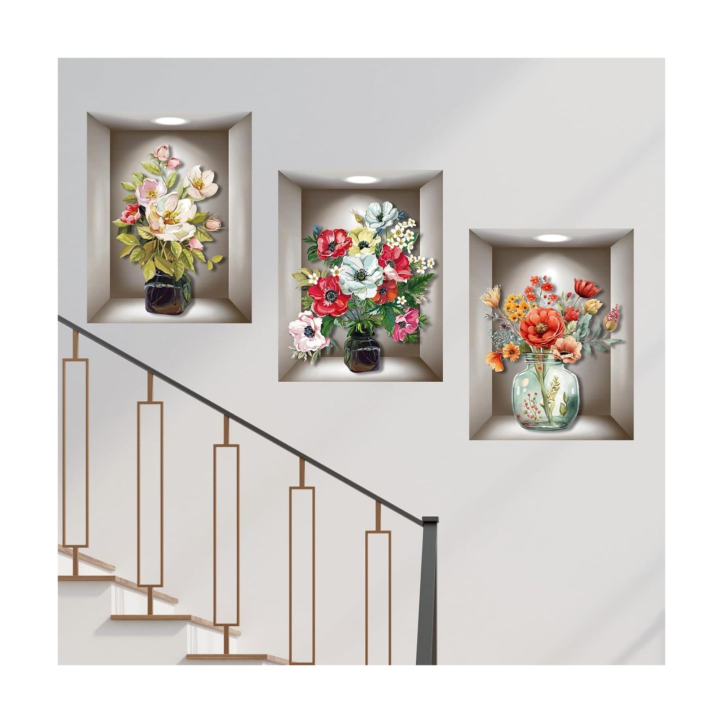 Vintage Flower Wall Art / Set of 3