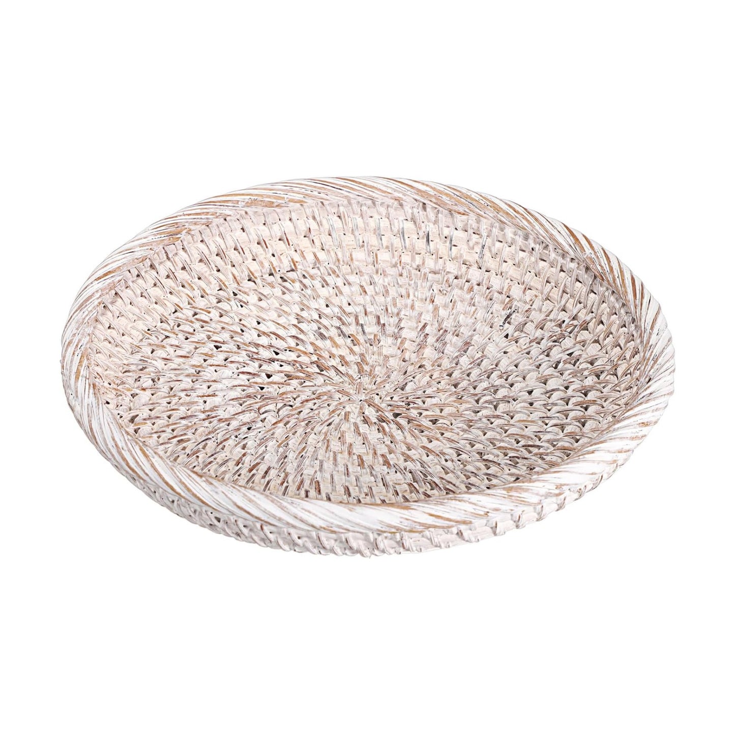 Small Key Basket Bowl for Entryway 7.6" Round Woven Wicker Basket Fruit / Small, 7.6 / Whitewash