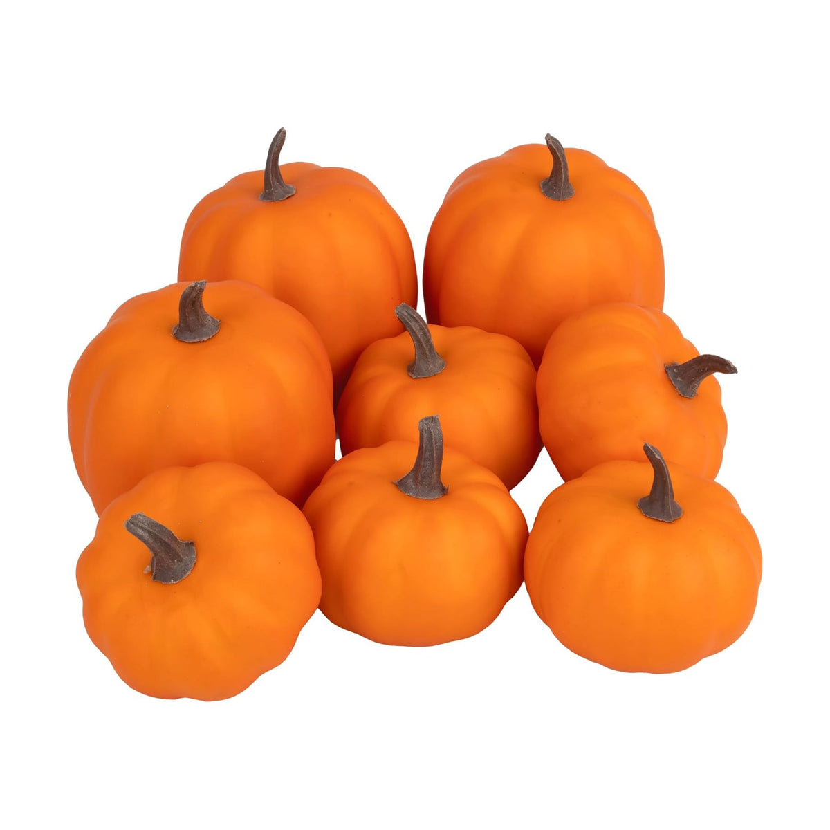 Artgar Orange Artificial Pumpkins, Harvest Decor Foam Pumpkin 8 PCS Set