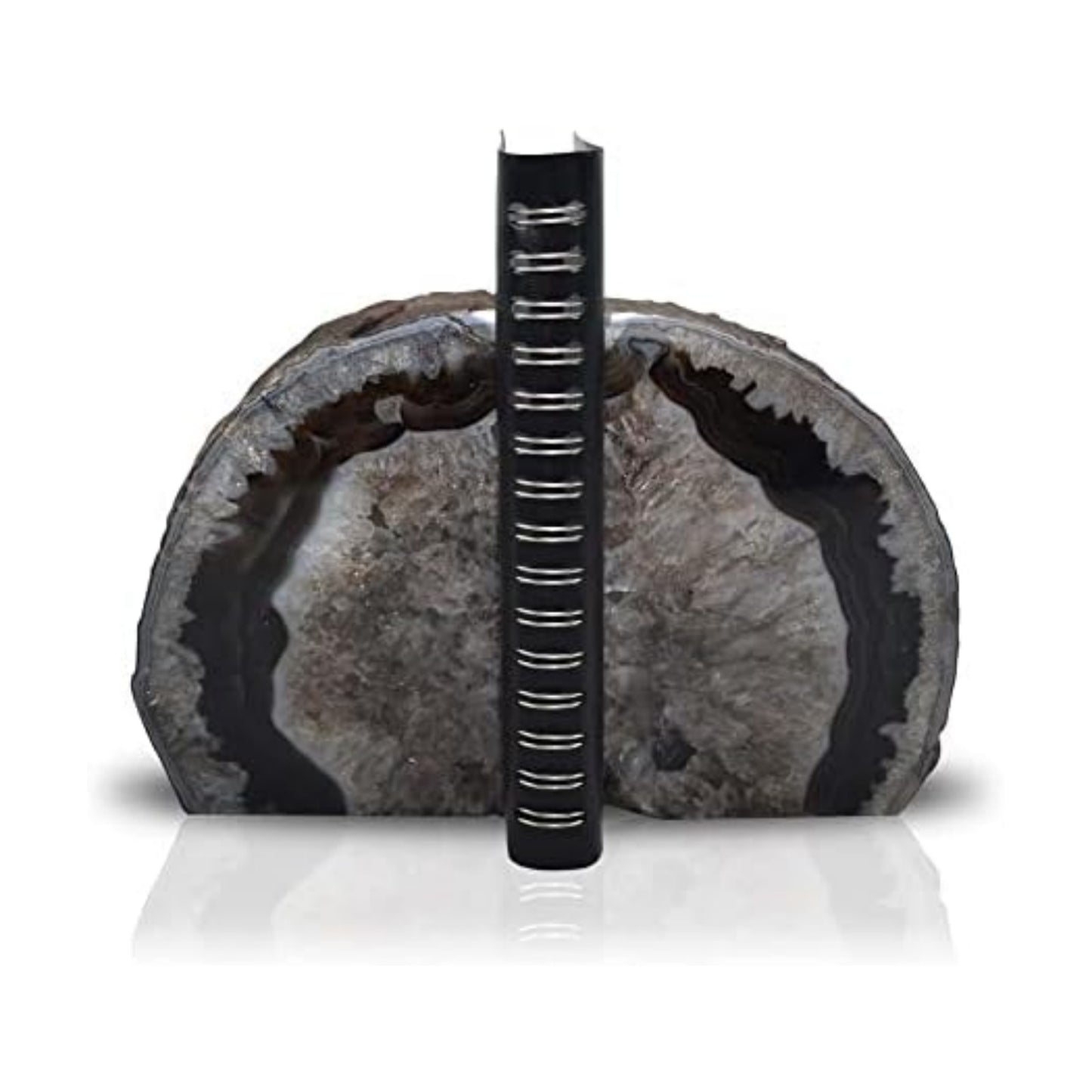 Agate Bookends / Black / A+ Grade 4 - 6 Lbs