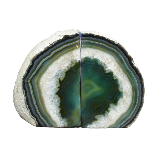 Agate Bookends / A+ Quality Geode / Green / A+ Grade 3 - 4 Lbs