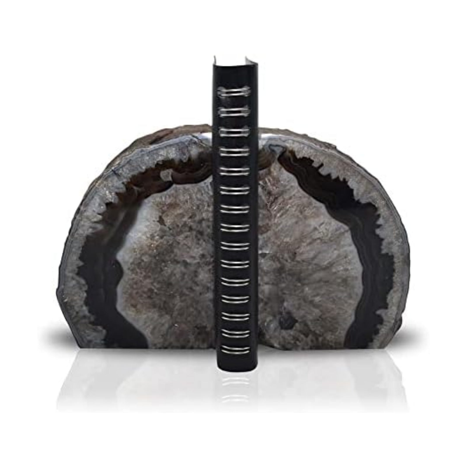 Agate Bookends / Black / A+ Grade 2 - 3 Lbs