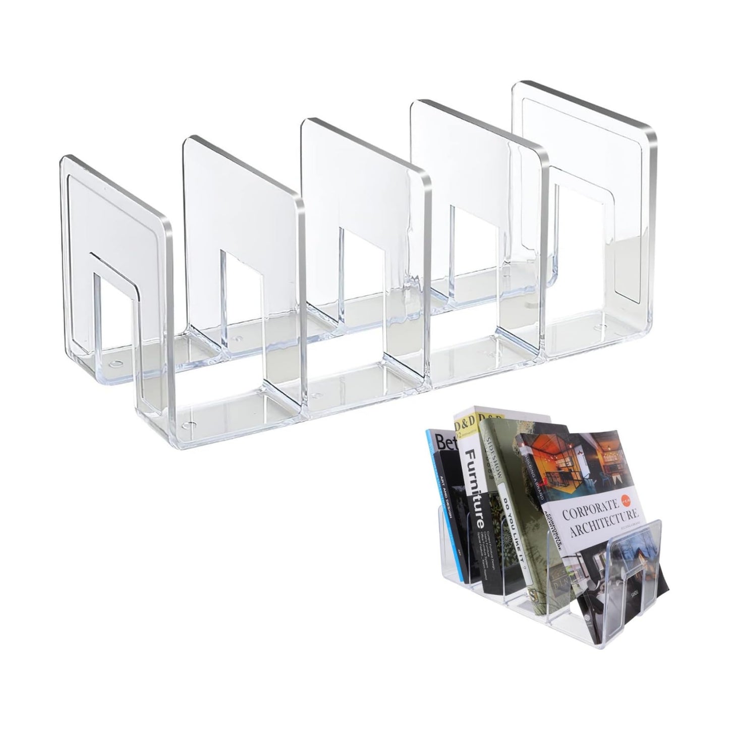 Wallet Acrylic Books Wallet Holder Desk Book Ends Book Holders / Transparent / Medium