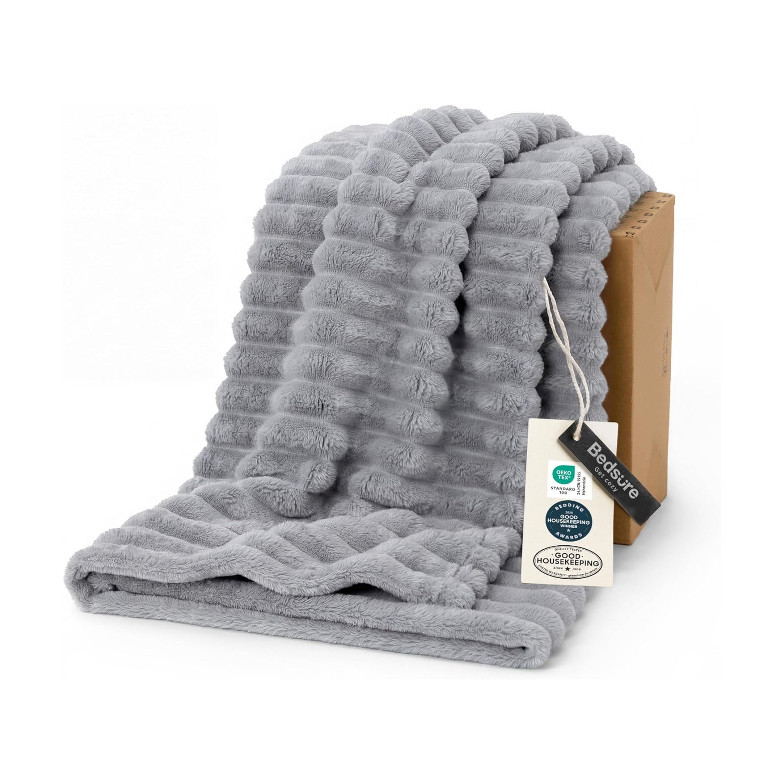 Bedsure Soft Light Grey Throw Blanket for Couch Decor Gifts 50"x60"