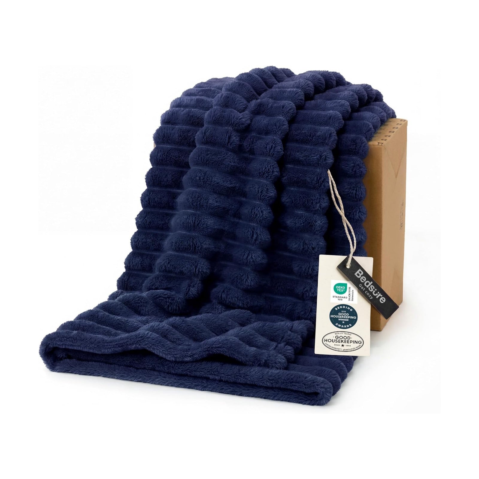Bedsure Soft Navy Blue Throw Blanket for Couch Decor Gifts 50"x60"
