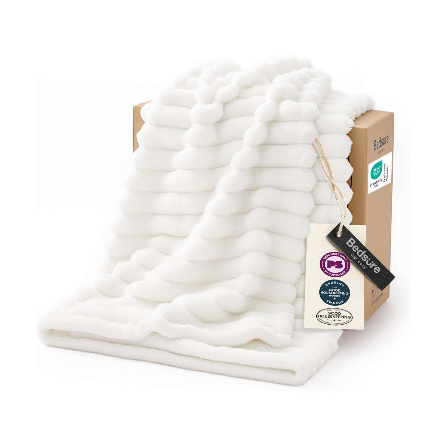 Bedsure Soft Cozy Throw Blanket for Couch Decor Gift Off White 50"x70"