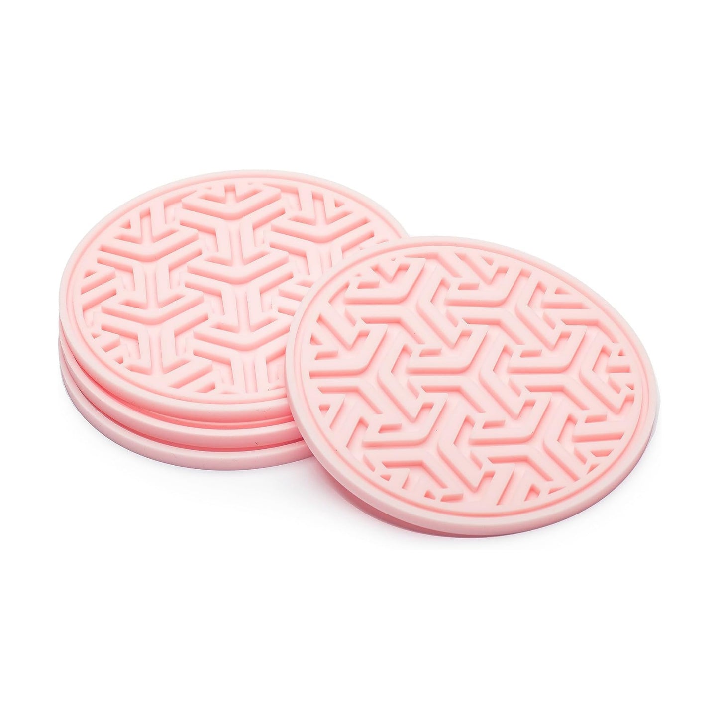 No-Slip Silicone Rubber Coasters / Light Pink / Set of 4