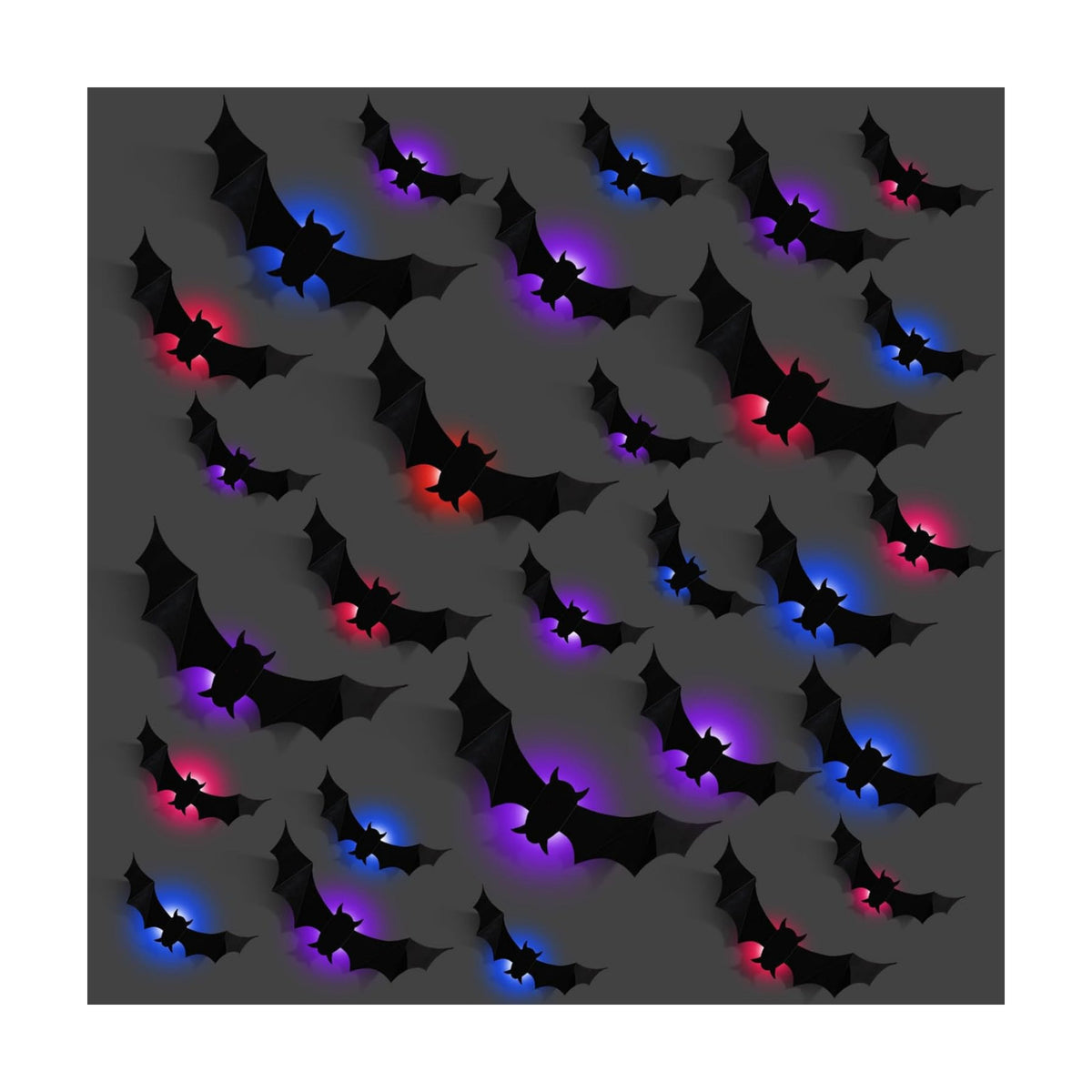LED Bats Halloween Decoration, 3D Bat Wall Lights for Door/Window