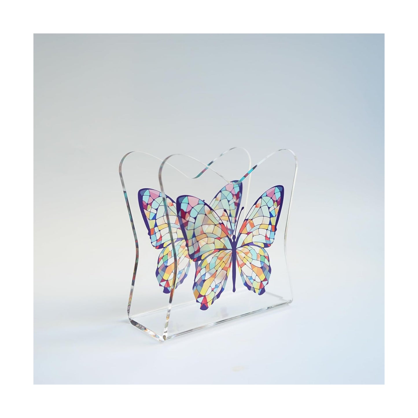 Acrylic Crystal Decorative Butterfly Tabletop Napkin Holder / Butterfly B / Transparent