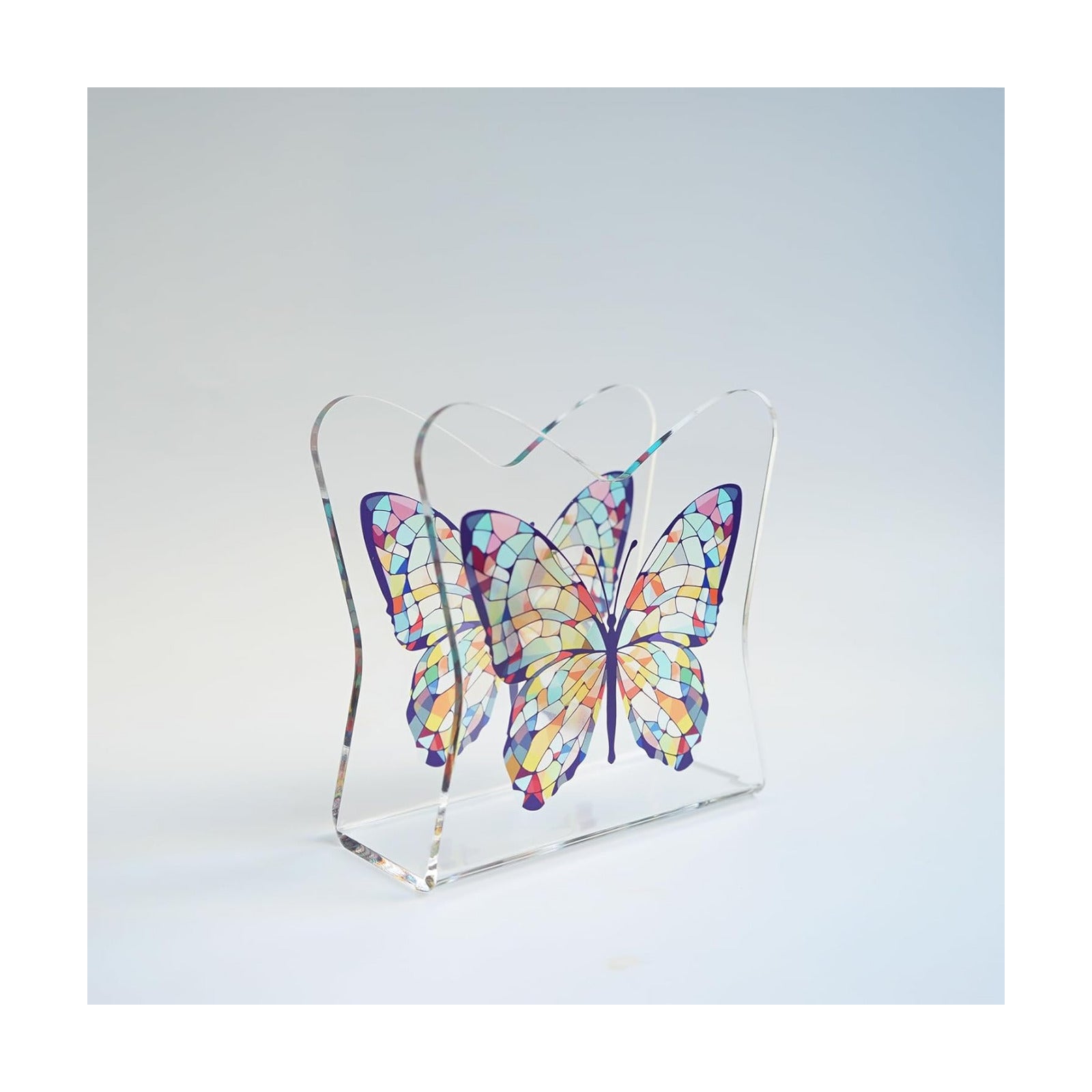 Acrylic Crystal Decorative Butterfly Tabletop Napkin Holder / Butterfly B / Transparent