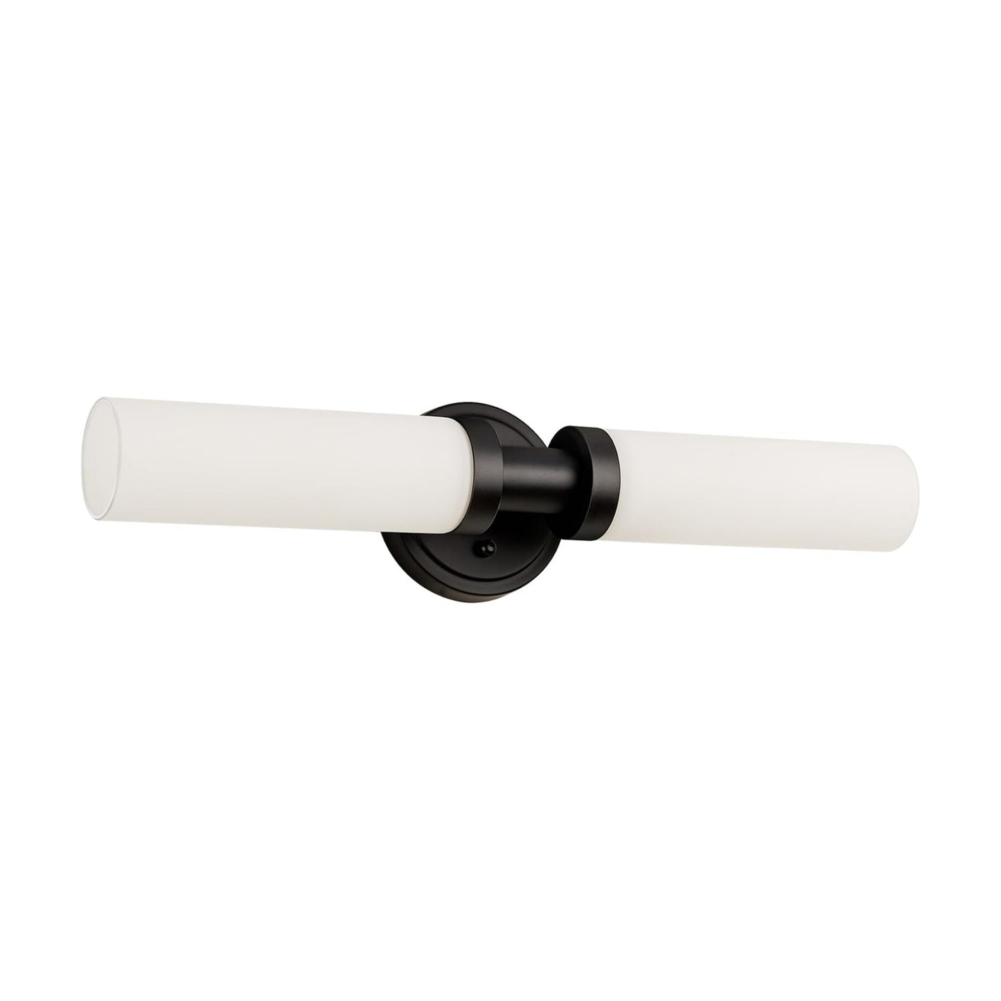 Black Bathroom Light Fixtures, 2-Light Wall Sconces Lighting W/White Glass Shade, Modern Vanity Lights for Mirror, Wall