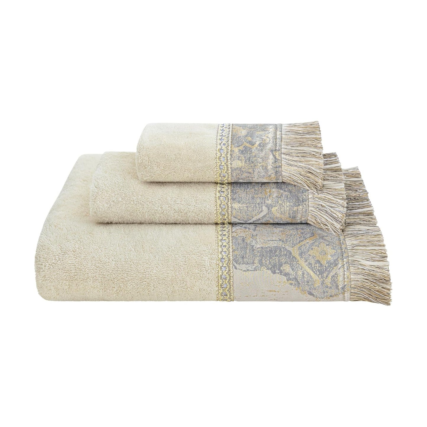 Loom and Mill Luxury Cotton Bath Towel Set 3 Piece-1 Bath Towel 1 Hand Towel 1 Wash Cloth, Ultra Soft Decorative Towel