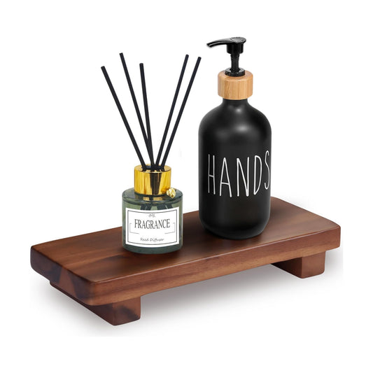 Wood Pedestal Soap Stand / Acacia / 9.8 x 4