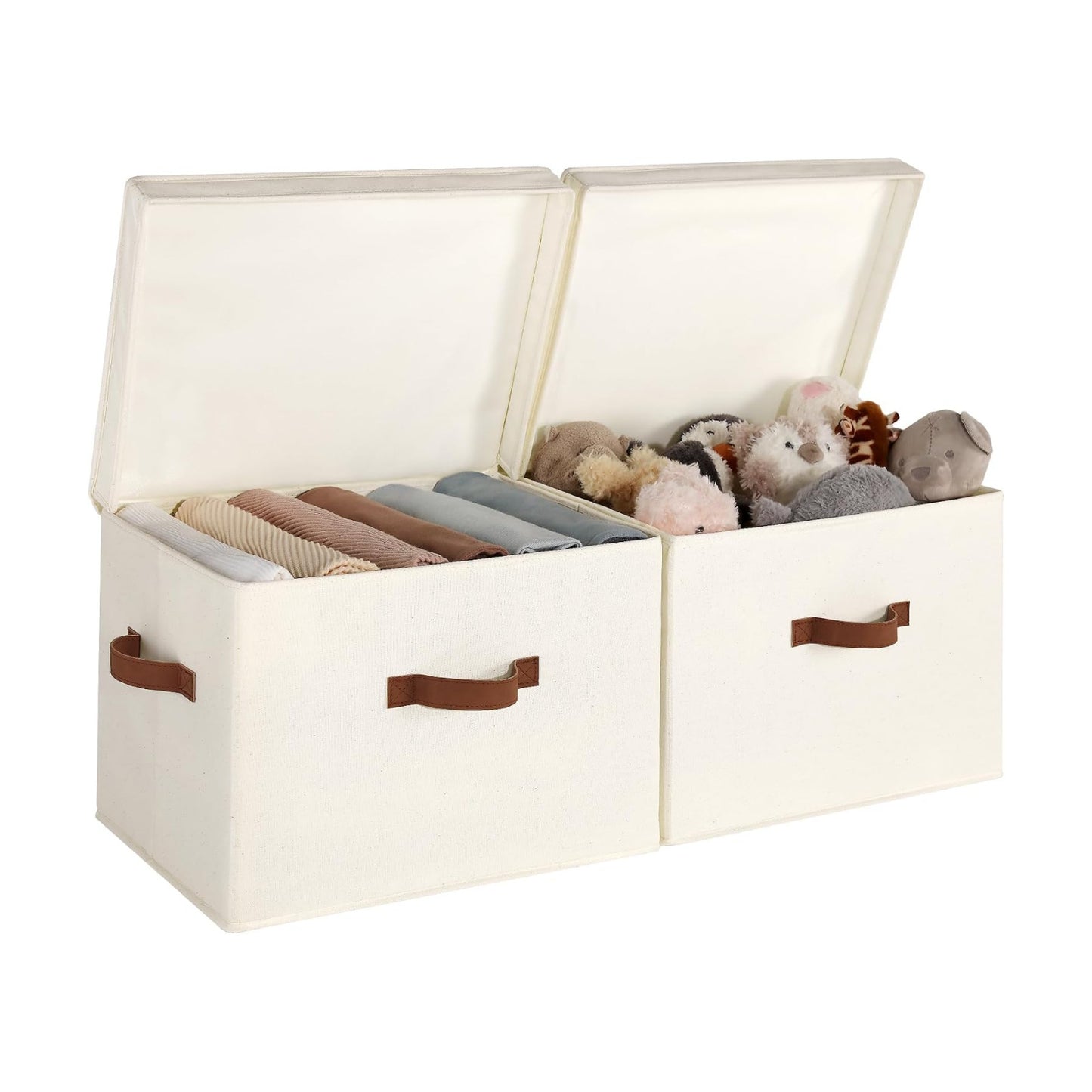 Fabric Storage Bins / Ivory White / Jumbo