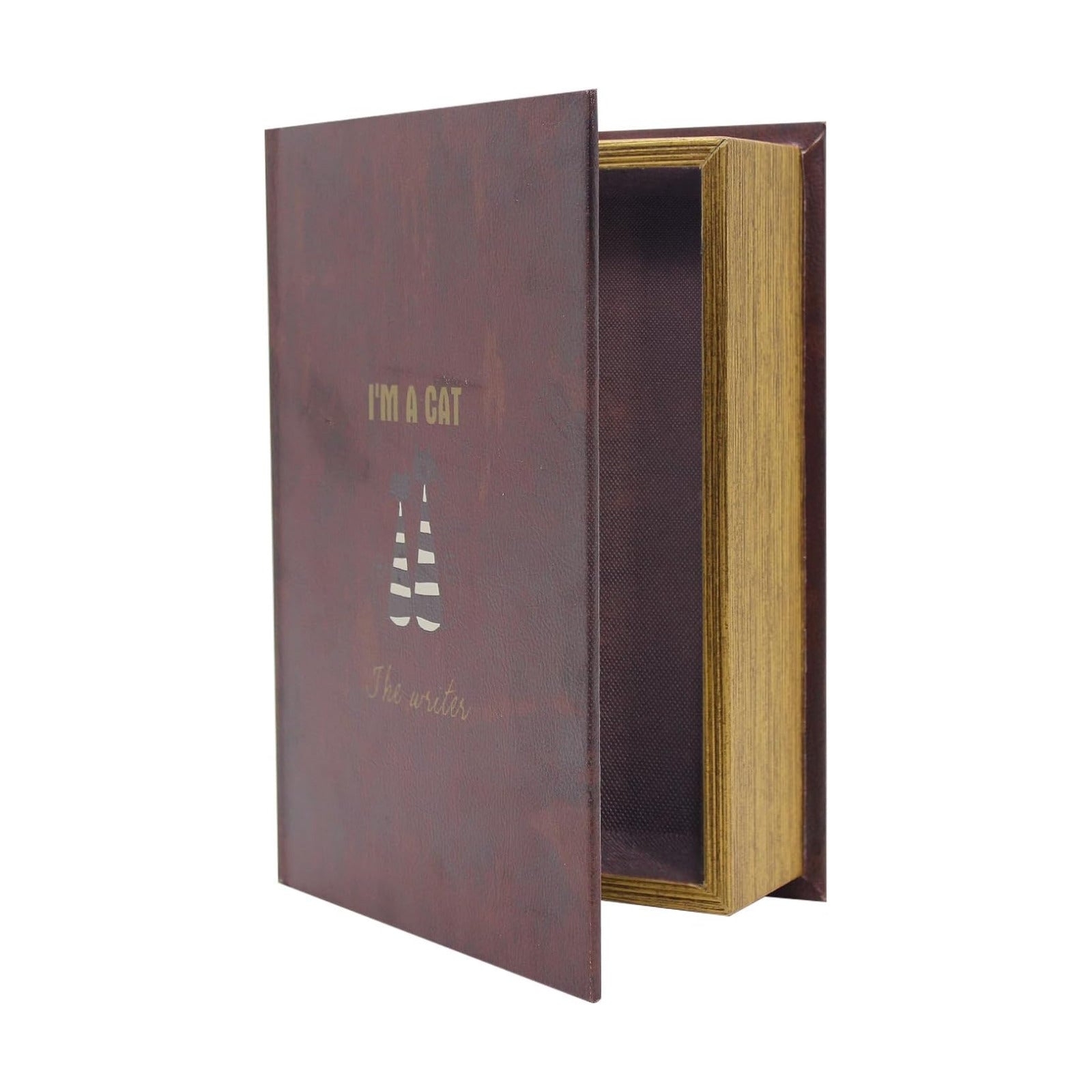 Faux Wood cover Storage for Hidden Jewelry / I Am A Cat