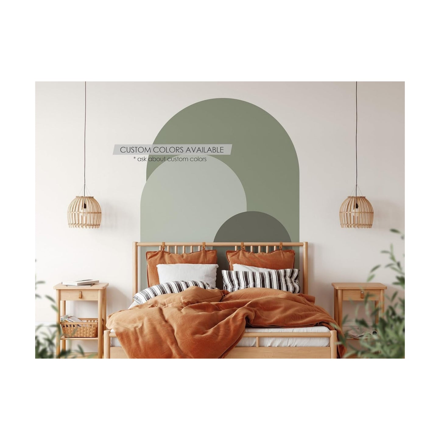 Dusty Modern Arch Wall Decal / 24"W x 48"H / Green