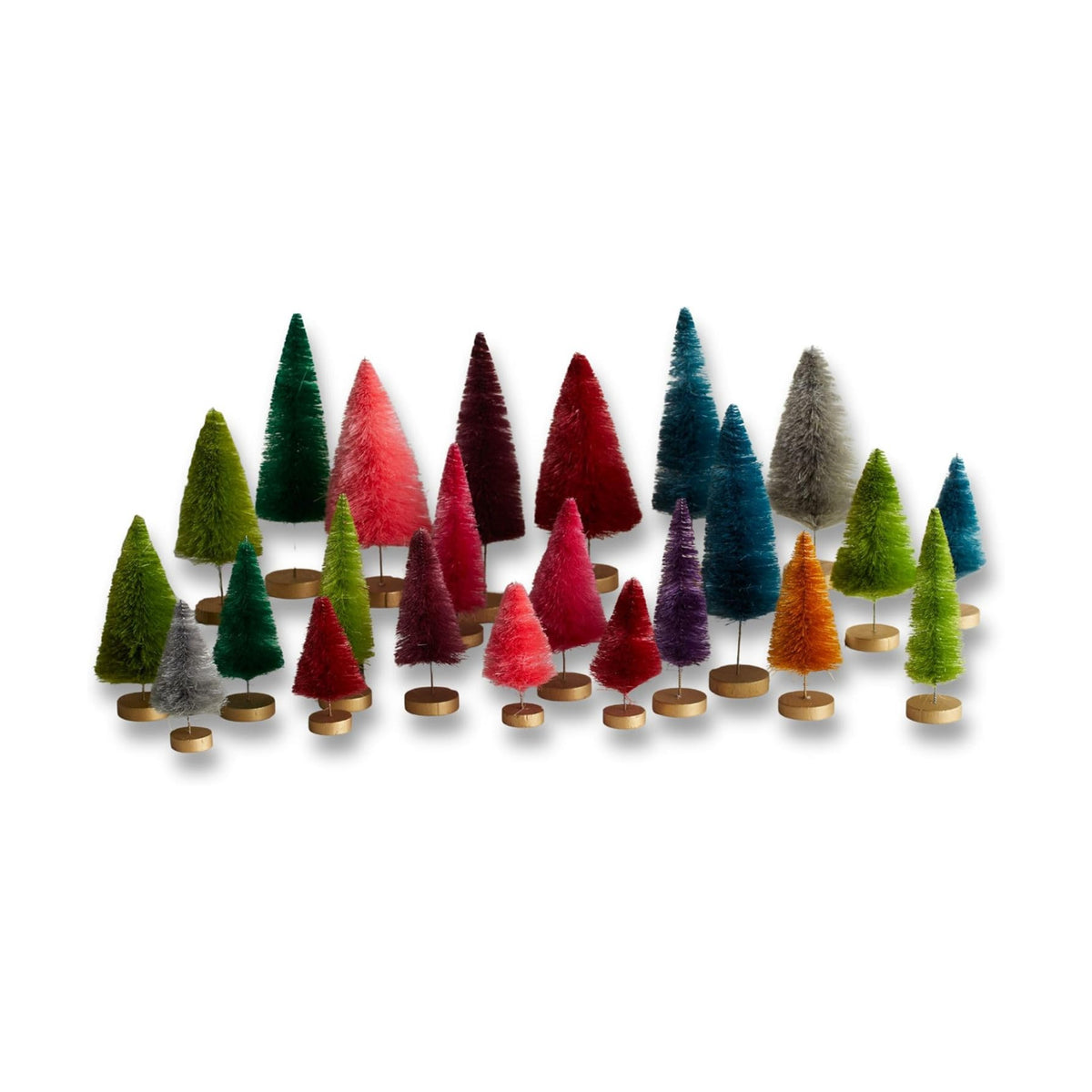 Bottle Brush Trees Set of 24, Hand-Dyed (Set of 24)