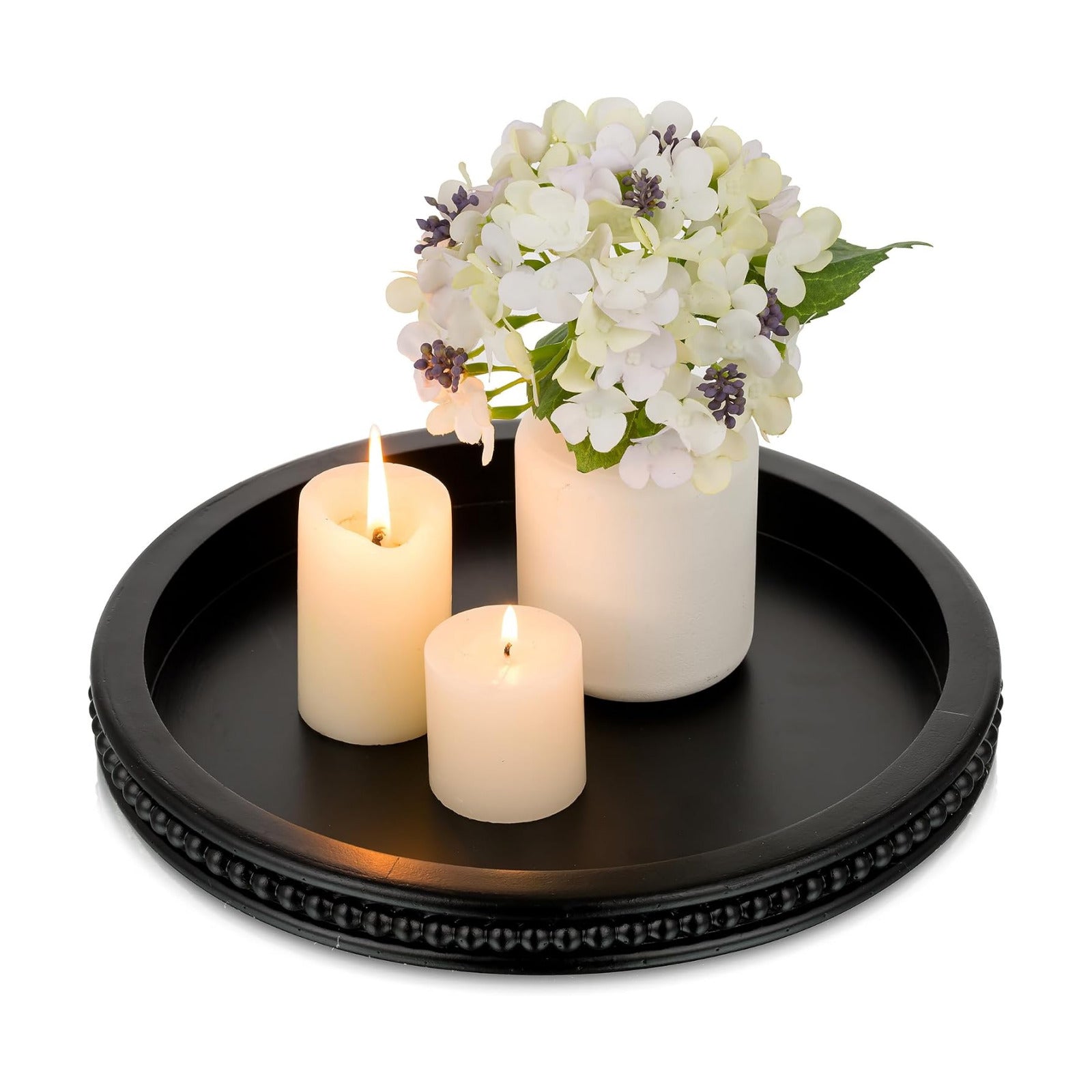 Decorative Serving Tray Wood / 11.8 / Black