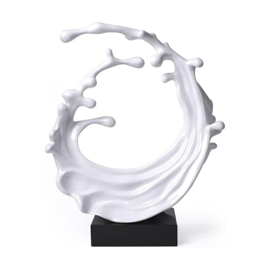 Abstract Sculpture Decor Modern Art Gift Sea Wave Figurine Table Centerpiece Statue / White