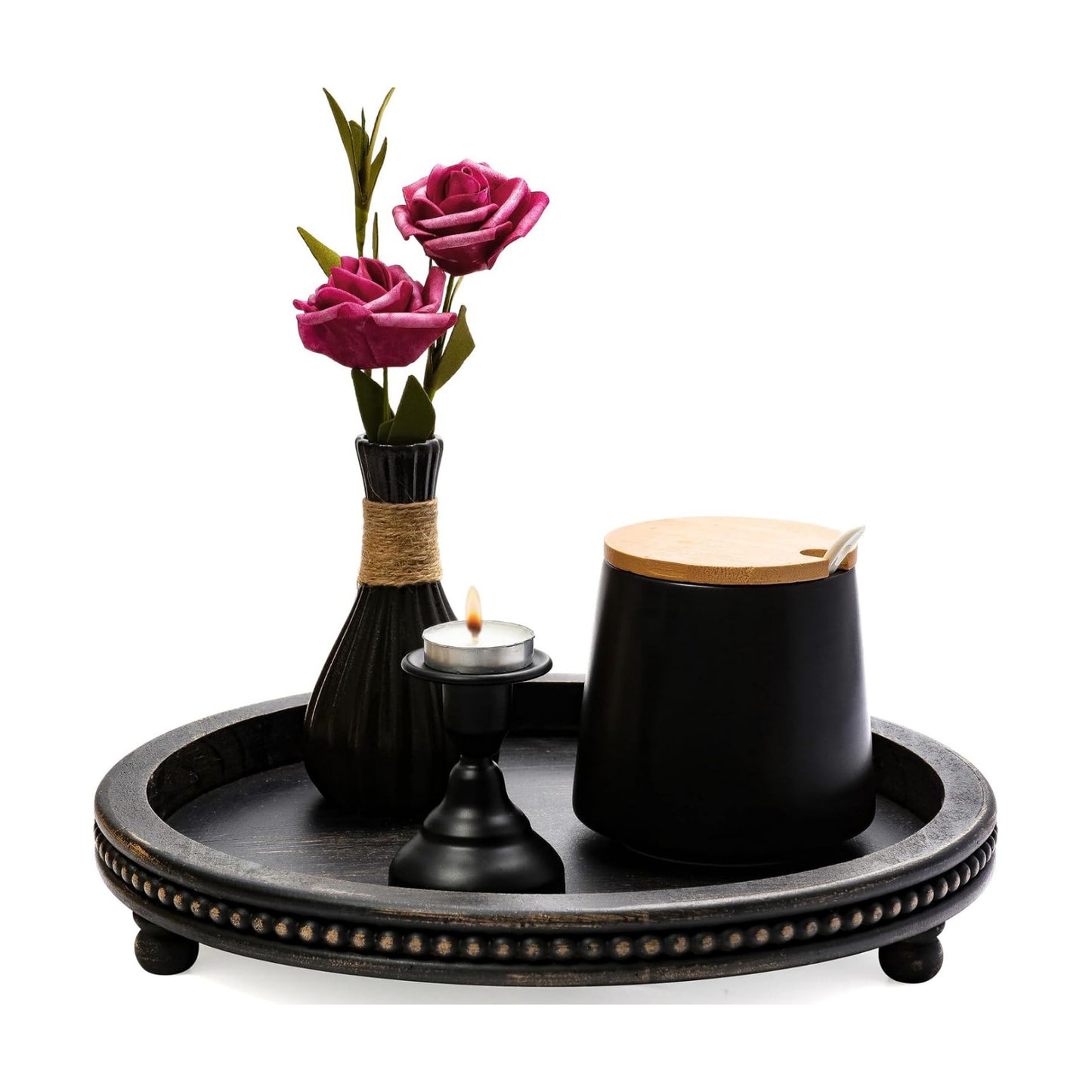Wooden Tray Decor / Black