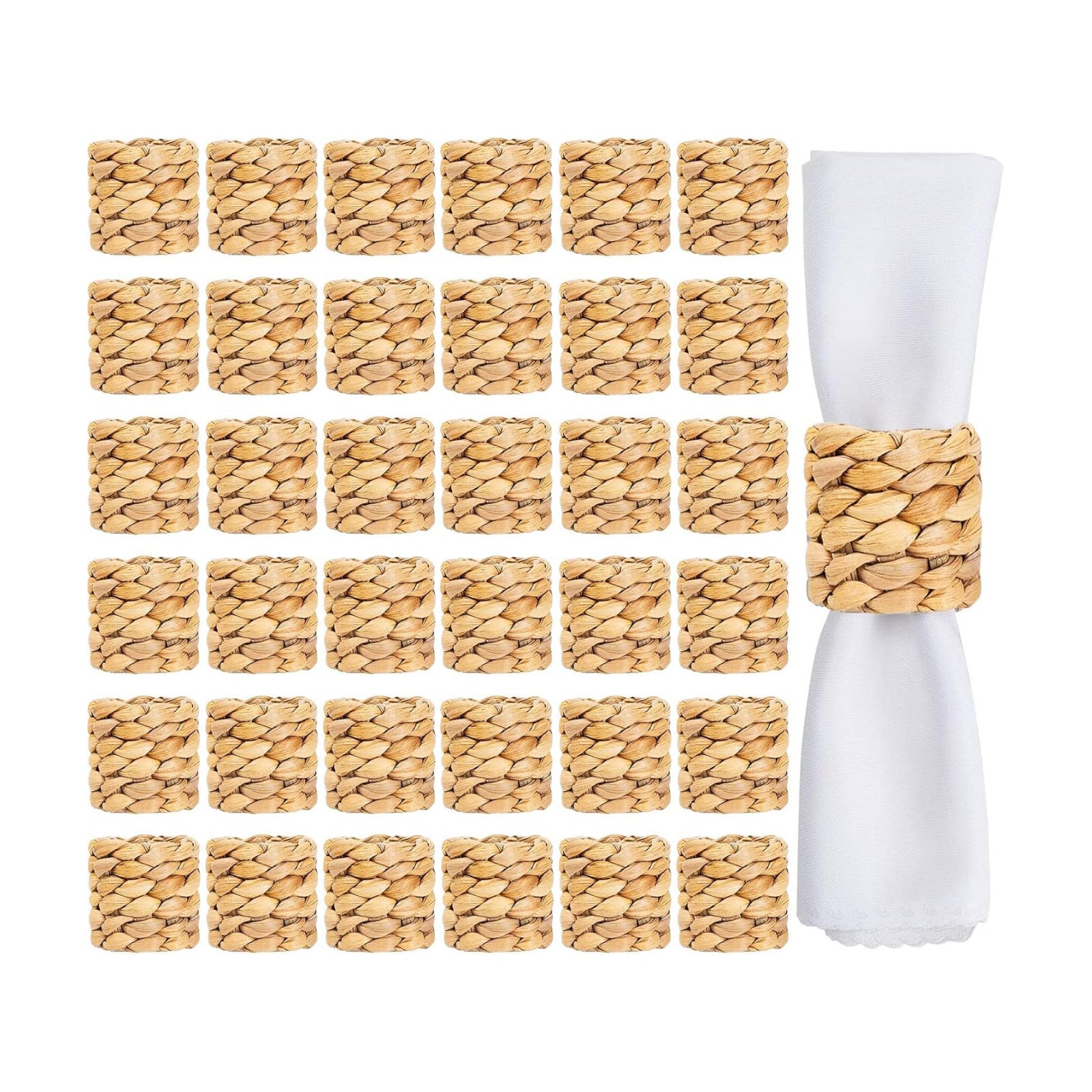 Rattan Napkin Rings Bulk Farmhouse Boho Napkins Rings Handmade Napkin Ring / Natural / Set of 36