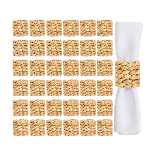 Rattan Napkin Rings Bulk Farmhouse Boho Napkins Rings Handmade Napkin Ring / Natural / Set of 36