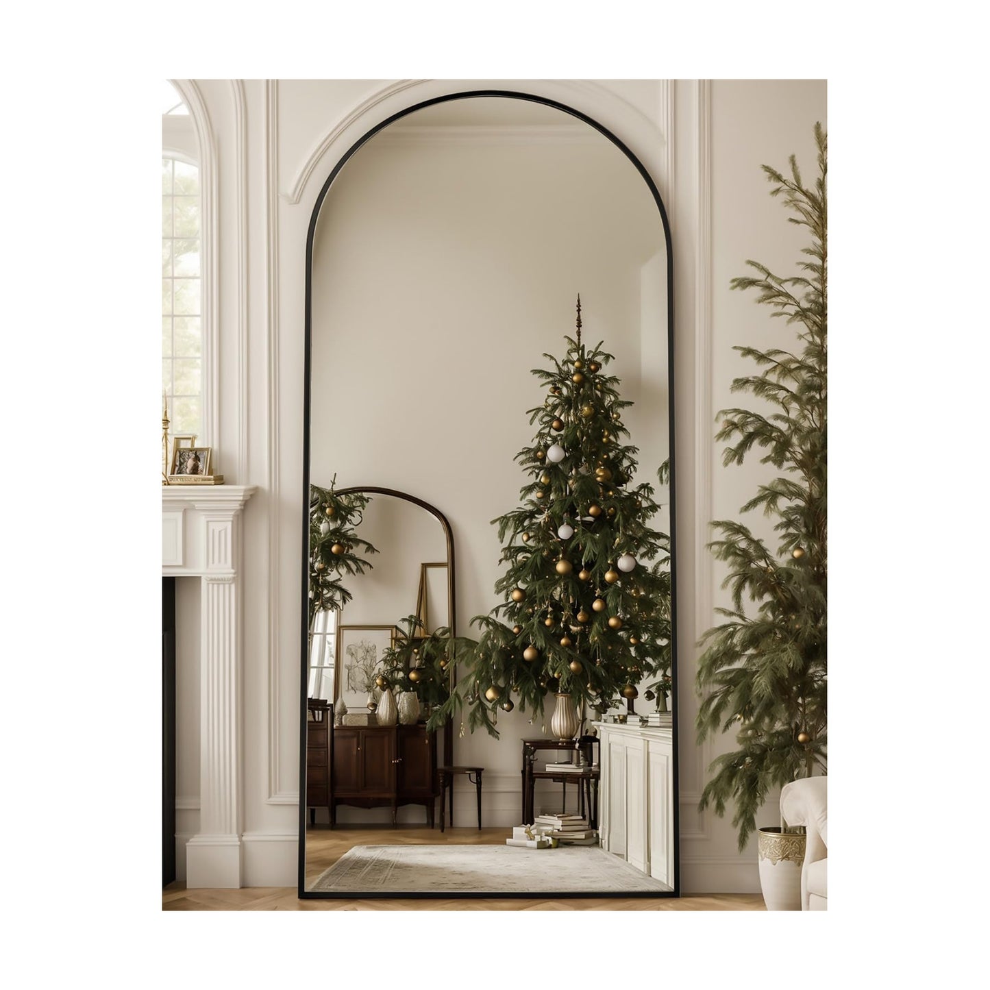 Antok 71" x32” Arched Full Length Mirror, Floor Mirror with Stand,Black