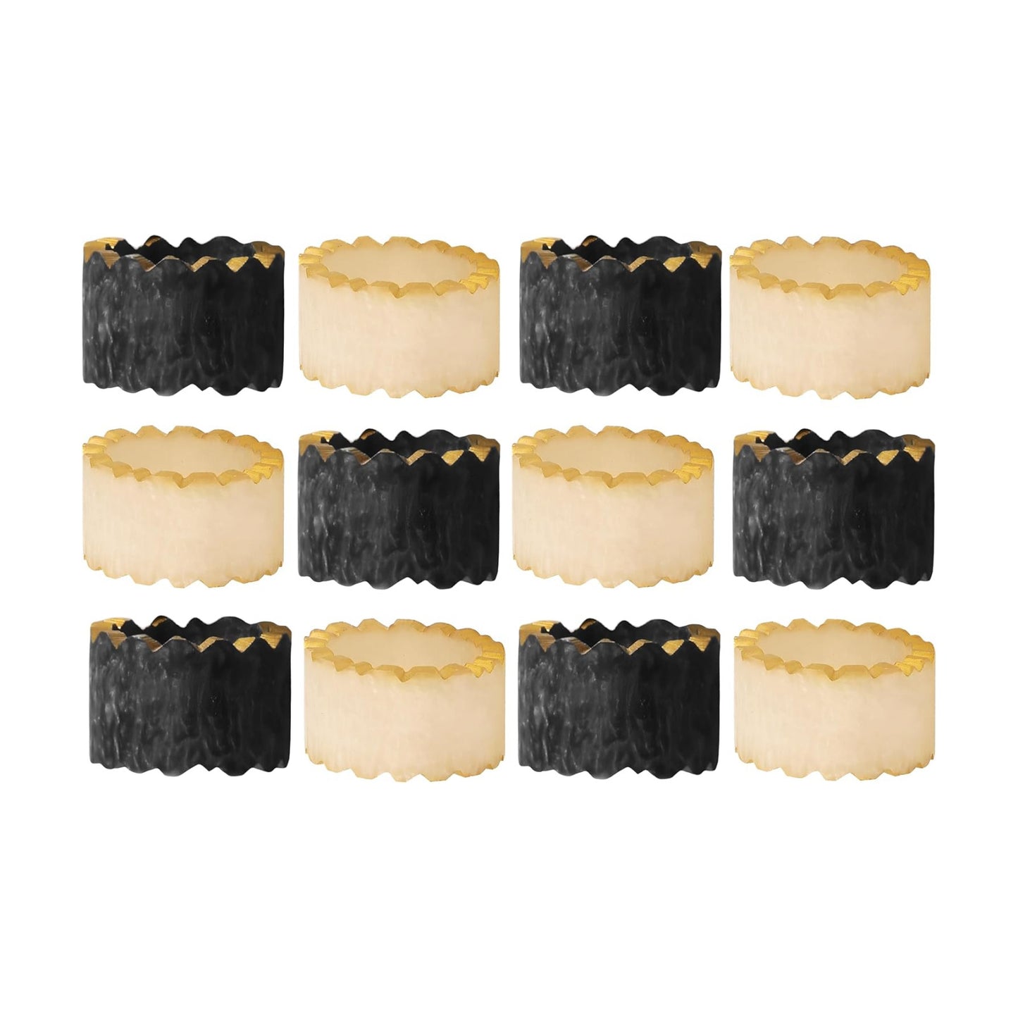 Rustic Epoxy Resin Napkin Rings, Black, 12-Pack | Epoxy resin, set of 12, each 2x2x1 in., smooth finish, reusable