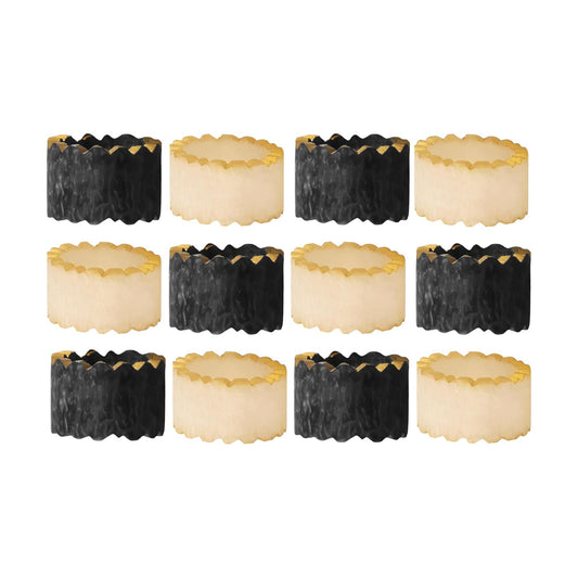 Rustic Epoxy Resin Napkin Rings, Black, 12-Pack | Epoxy resin, set of 12, each 2x2x1 in., smooth finish, reusable