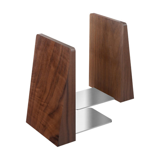 Walnut Book Ends Heavy Duty Handmade Book Ends / Walnut Wood Large / Black