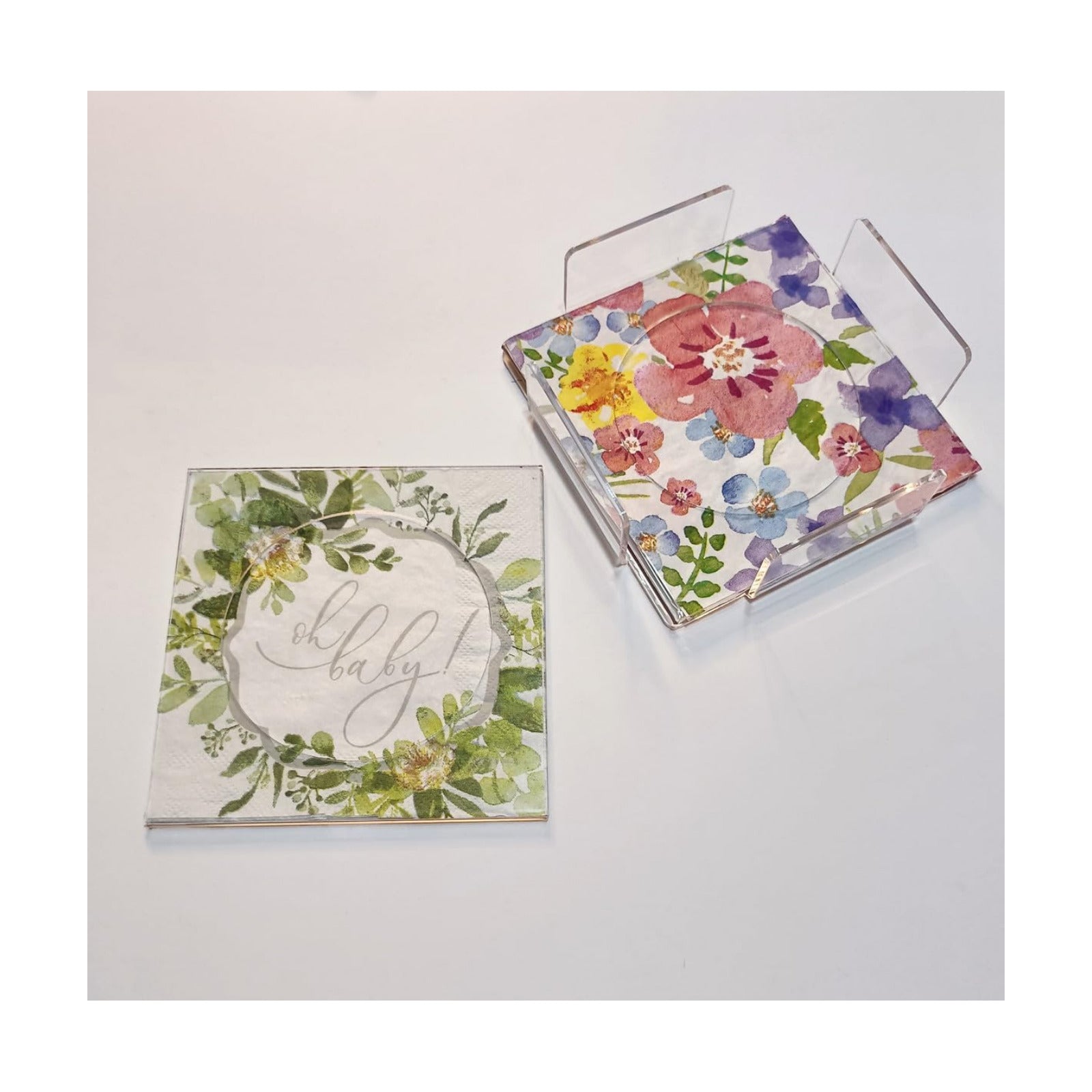 DIY Acrylic Coasters / Coasters+ Holder / Clear / Set of 6