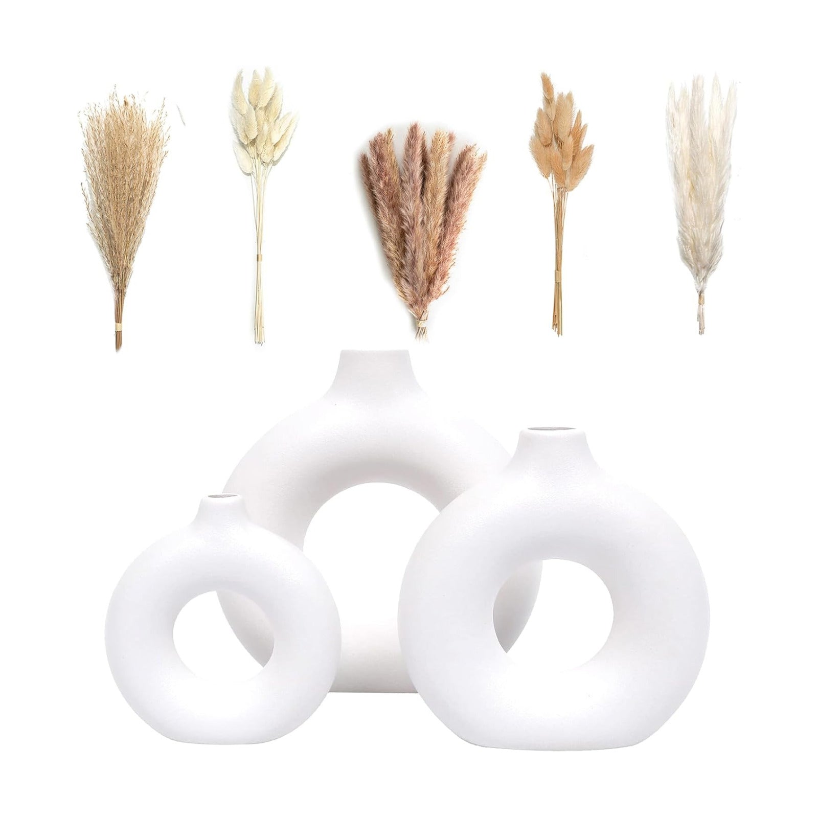 Ceramic Vase / White / Set of 65
