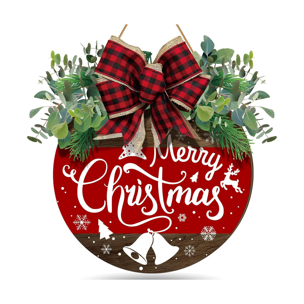 Boao Christmas Door Decorations Wooden Merry Christmas Front Door Sign