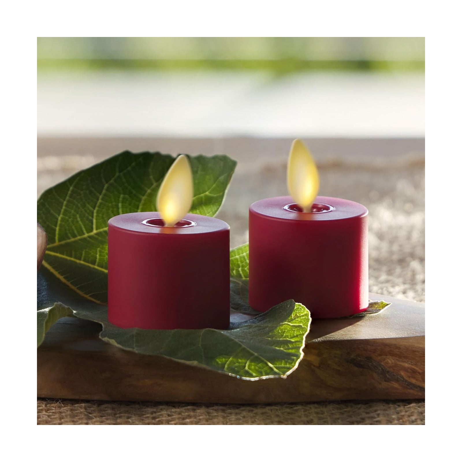 Luminara Moving Flame LED Flameless Tealight (1.4" x 2") Remote Ready Battery Operated Plastic LED Flameless Tea Light