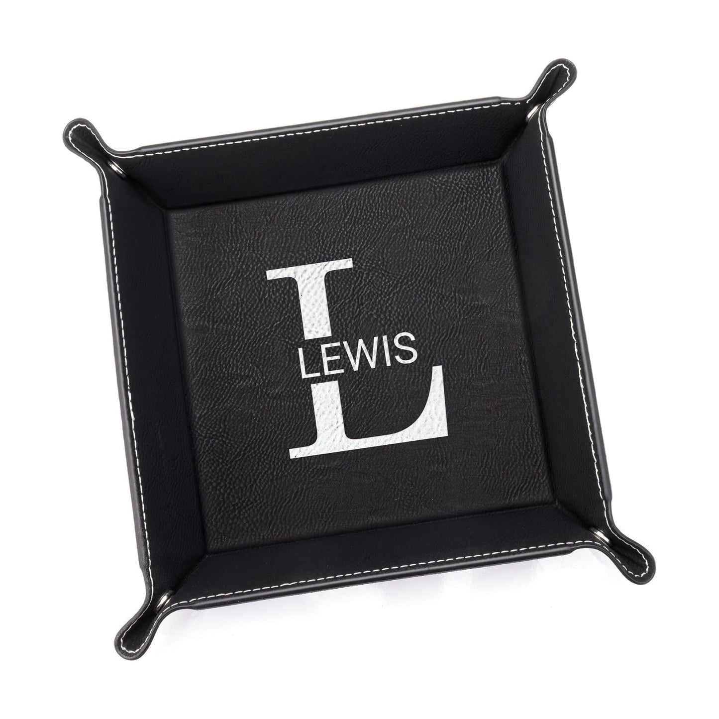 Personalized Valet Tray / Black - Last Name