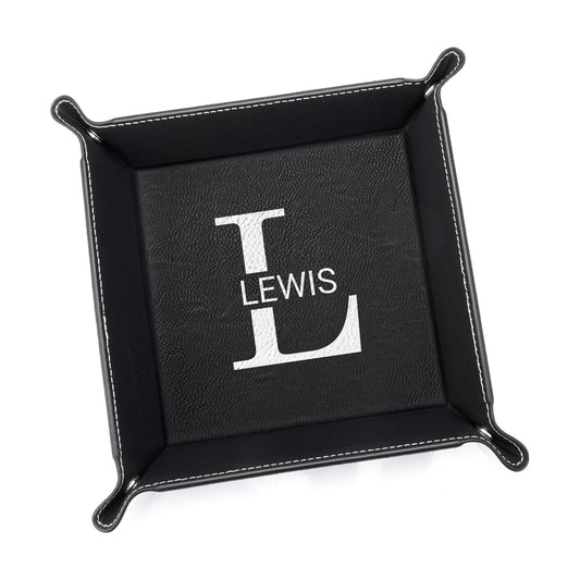 Personalized Valet Tray / Black - Last Name